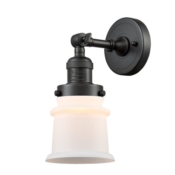 Innovations 203-OB-G181S-LED Transitional One Light Wall Sconce from Franklin Restoration collection in Bronze / Dark finish,