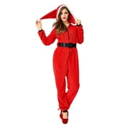 Aunavey PJs Family Matching Christmas Onesies Fleece Hooded Pajamas Holiday Santa Jumpsuit