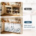 thumbnail image 4 of Eucalyptus Leaves Cabinet Curtains 32"W x 55"L,Dustproof Sink Skirt Curtain for Kitchen Bathroom,Botanical Floral Plants Birds Country Adhesive Desk Skirt Door Cover Curtains for Pantry Office Closet, 4 of 8