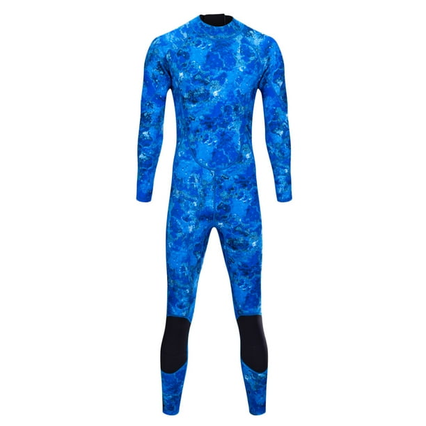 Traje de Neopreno Hombre Sunnimix Cuerpo Completo Manga Larga Azul Camuflaje Tamaño S