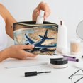 thumbnail image 6 of Toiletry Bag, Airplane World Map Adventure Leather Waterproof Travel Makeup Cosmetic Bag Organizer, Large Capacity Toiletry Bag for Travel Size Toiletries, Skin Care Bag for Women, 6 of 8