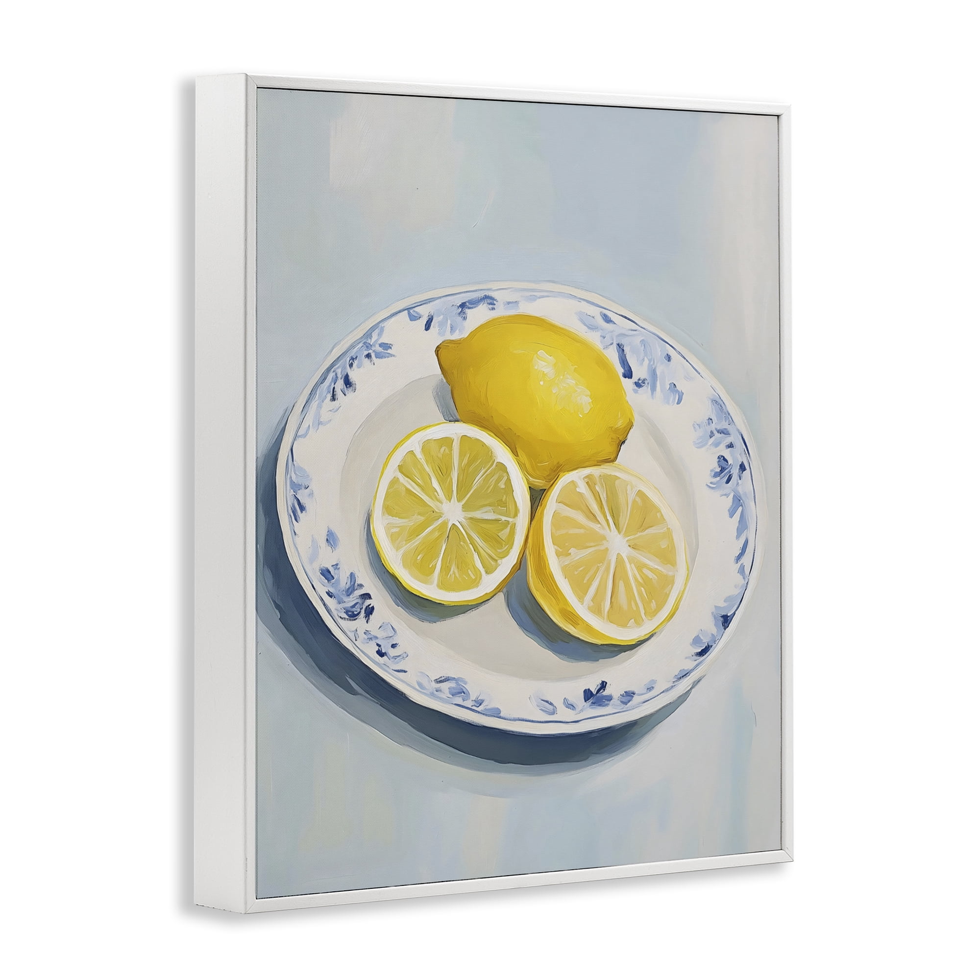 Stupell Industries Plate of Juicy Lemons White Framed Giclee Art, design by The Prints Vibe