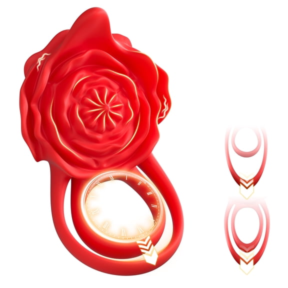 SENSIVO Vibrating Penis Ring Vibrator Sex Toys for Men,Male Sex Toys with 10 Intense Vibrations Modes,Silicone Penis Ring with Rose Vibrator Couples Sex Toys