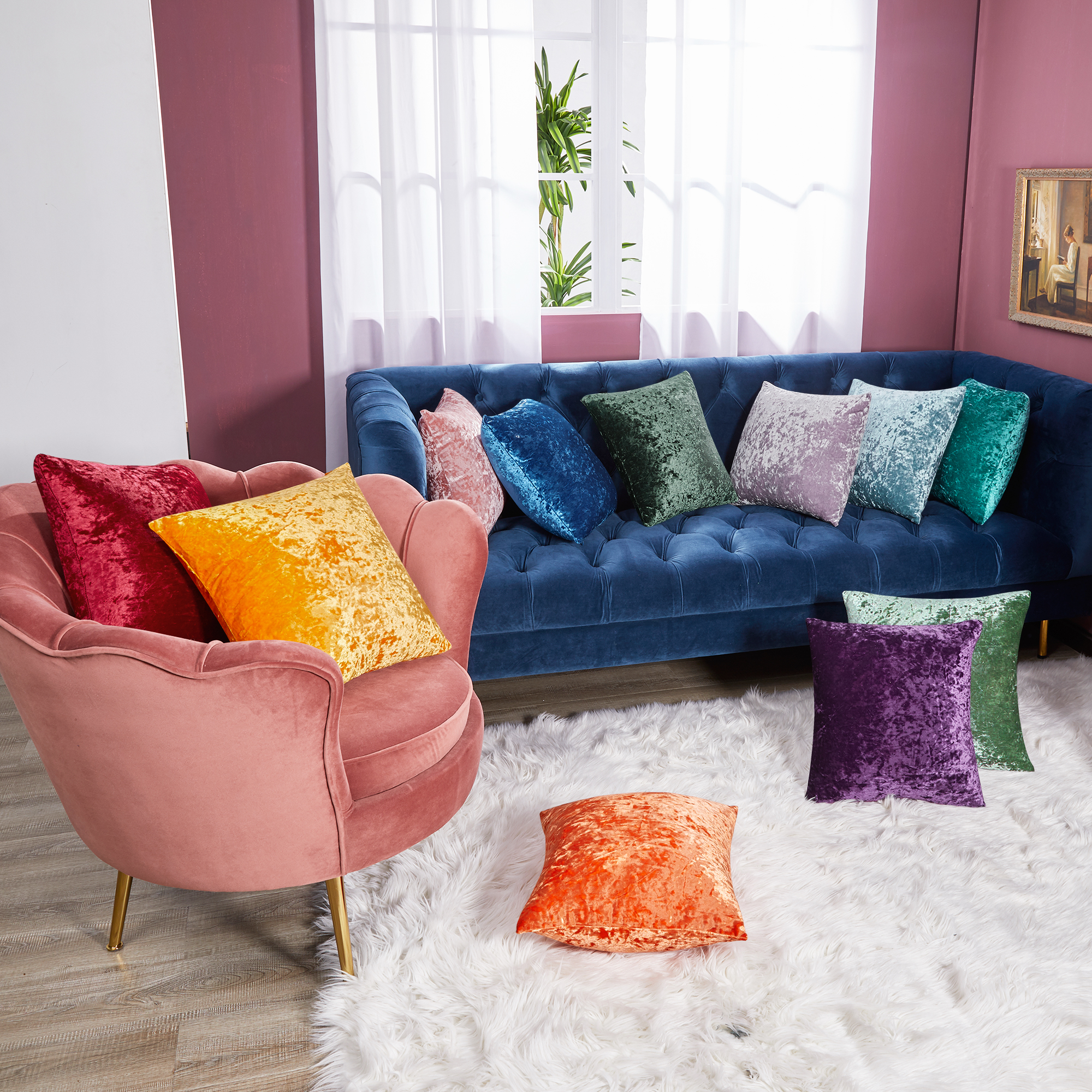 Jewel Coloured Velvet Cushions