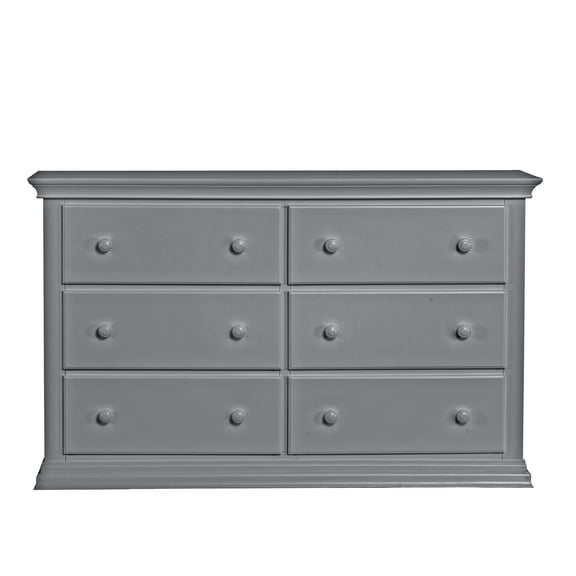 Universal 6 Drawer Gray Solid Wood Bedroom Dresser - Versatile Organization Option 6 Of Storage Choice