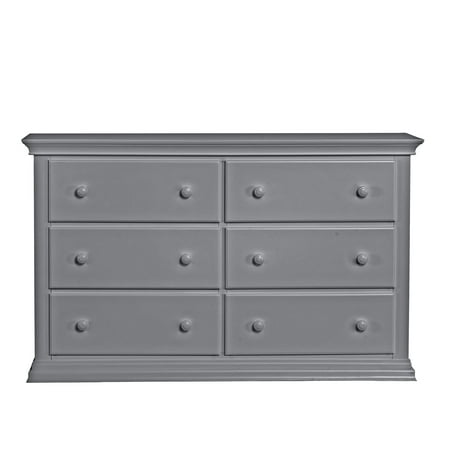 Universal 6 Drawer Gray Solid Wood Bedroom Dresser - Versatile Organization Option 6 Of Storage Choice