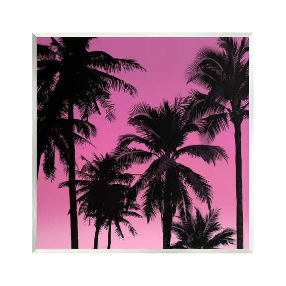 Stupell Industries Tropical Pink Palms Botanical & Floral Painting Unframed Art Print Wall Art, 12 x 12