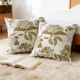thumbnail image 4 of COOKCOK Set of 2 Floral Vintage Throw Pillow Covers Neutral Accent Print Decorative Cushion Covers Farmhouse Home Decor for Sofa Chair Couch Bedroom Living Room Outdoor, 22"x22", Light Brown, 4 of 7