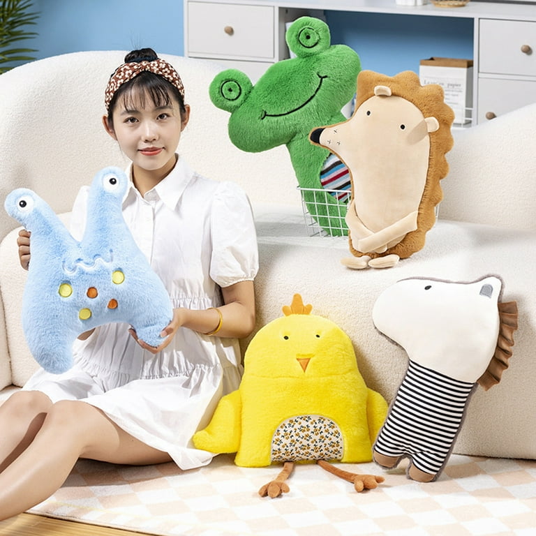 Cute Frog Plush Pillow 18 inch Frog Stuffed Animal, Soft Kawaii Plushie Toys, Gifts for Kids (Snail/Zebra/Hedgehog), Size: 40cm*32cm