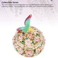 thumbnail image 5 of Riousery Round Hummingbird Pattern Enameled Jewelry Box Decorative Metal Trinket Box Vintage Jewelry Organizer for Desktop and Bedroom Pink Dimensions 2.17x1.85in, 5 of 9