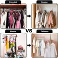 thumbnail image 4 of Space Saving Clothes Hanger 9 Holes Multifunctional Smart Closet Organizer Wardrobe Clothing Cascading Hanger Organization for Heavy Clothes, Shirts Pants Dresses Coats, Green, 4 of 5