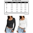 thumbnail image 4 of Womens Long Sleeve Shirts Crop Tops Basic Double Layering Tight Slim Fit T Shirts Winter Clothes 2024, 4 of 4