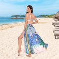 thumbnail image 6 of FORMRS Womens Long Sarong Beach Wrap Semi-Sheer Bikini Skirt Bathing Swimsuit Cover Up, Pink Seaside, 6 of 7