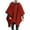 Red, variant on Men's Winter Hooded Ponchos Adult Wool Blend Cape Cloak Oversized Pullover Blanket Long Pea Coat