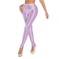 thumbnail image 3 of YONGHS Women's Oil Shiny Shaping Pantyhose Stockings Sheer Dance Tights Stretch Gym Yoga Pants Purple L, 3 of 6