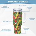 thumbnail image 5 of Sikiie Fruits Vegetables And Berries Insulated Stainless Water Bottle Lid Travel Mug Cup Insulated Tumblers Cup 40oz Ice Bully With Handle, 5 of 8