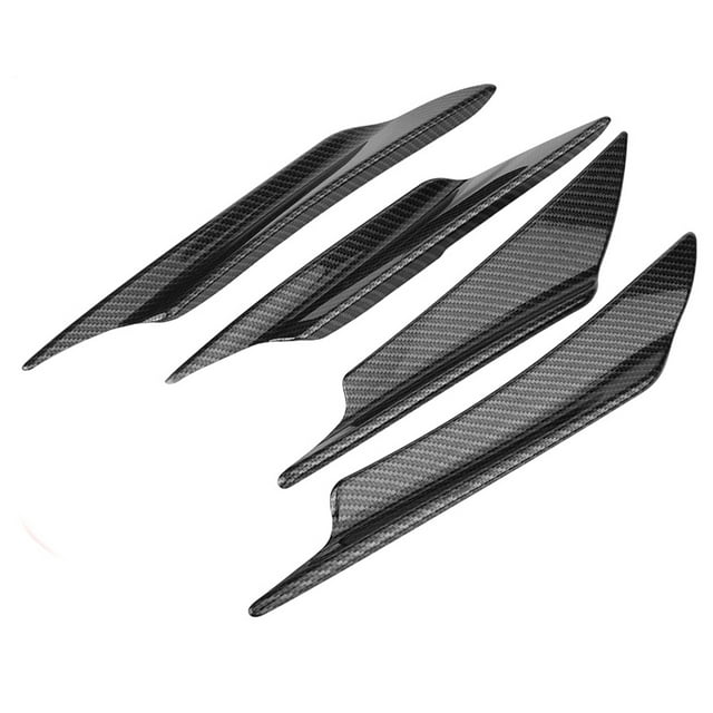 Deflector de parachoques delantero de coche, aletas divisoras de labios, alerón de cuerpo, fibra de carbono, 4 Uds.