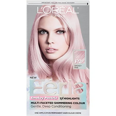 L'Oreal Paris Hair Color Feria Pastels, P2 Rosy Blush (Smokey (Best Way To Dye Hair Pink)