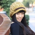 thumbnail image 7 of comerut Women's Fashion Braided Autumn Winter Warm Baggy Beanie Knit Crochet Ski Hat Cap, 7 of 7