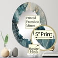 thumbnail image 3 of DESIGN ART Designart "Turquoise Gold Infused Marble V" Fractals Modern Wall Mirror 20in.x30in., 3 of 4