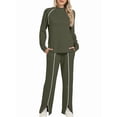 thumbnail image 2 of Conjuntos de Salón para Mujer, Conjuntos de 2 Piezas para Otoño, Pantalones Anchos, Conjuntos A Juego, Ropa de Mujer Verde L, 2 of 8