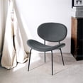 thumbnail image 4 of Pemberly Row Contemporary 28" W Velvet Side Chair Dining Chair-Grey, 4 of 8