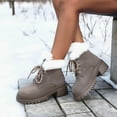 thumbnail image 6 of Dasayo Furry Women Boots Footwear Ankle Gray Chunky Lace up Slip on Low Heel Snow Shoes Women's Shoes 42, 6 of 8