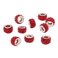 thumbnail image 3 of Abbracc 10 Pcs Perles Intercalaires Européennes bracelet en Strass Bijoux Rouges, 3 of 9