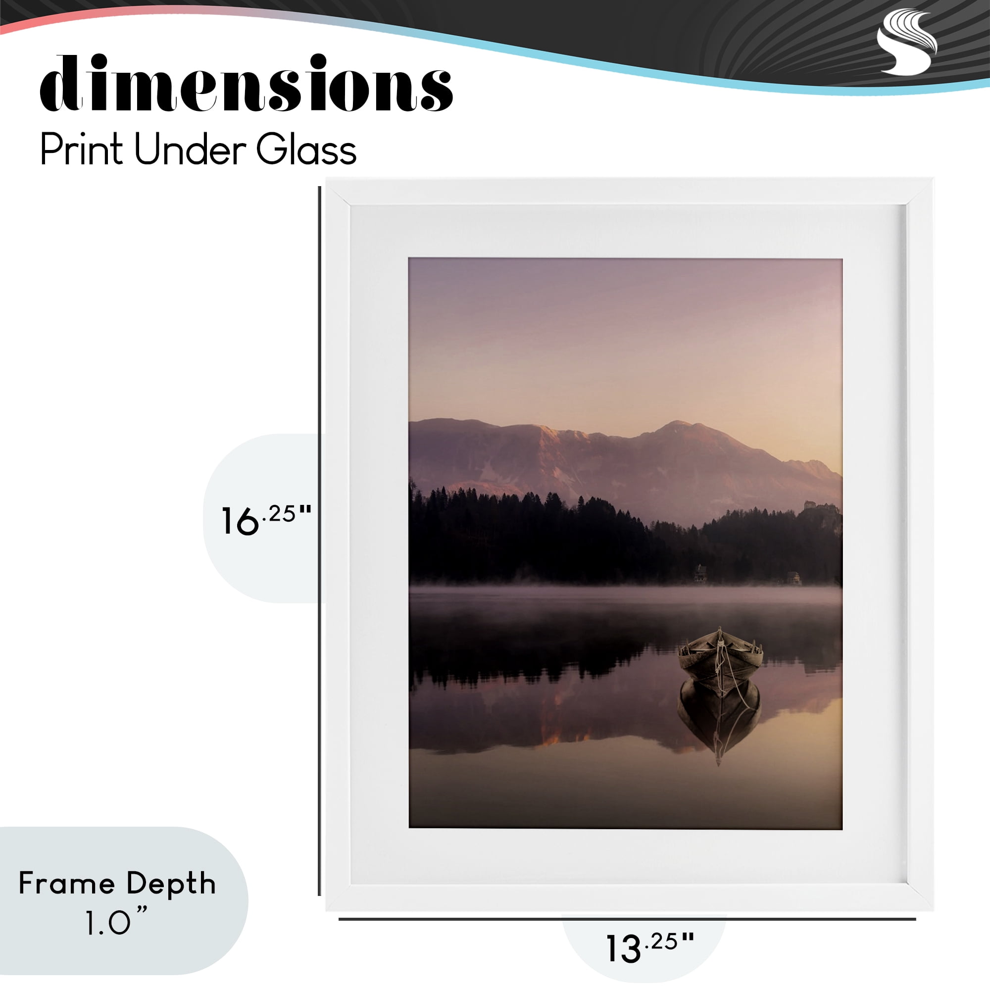 Stupell Industries Tranquil Lake Sunsets White Framed Print Under Glass, design by Marcus Prime