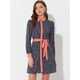 thumbnail image 2 of INSPIRE CHIC Vestido camisero de manga larga floral vintage con cuello en contraste y botones en la parte delantera para mujer Azul oscuro S, 2 of 5