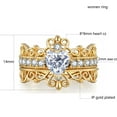 thumbnail image 2 of Crown Matching Rings Couple Rings 1CT CZ Yellow Gold Plated Wedding Ring Sets Female Ring, 2 of 7
