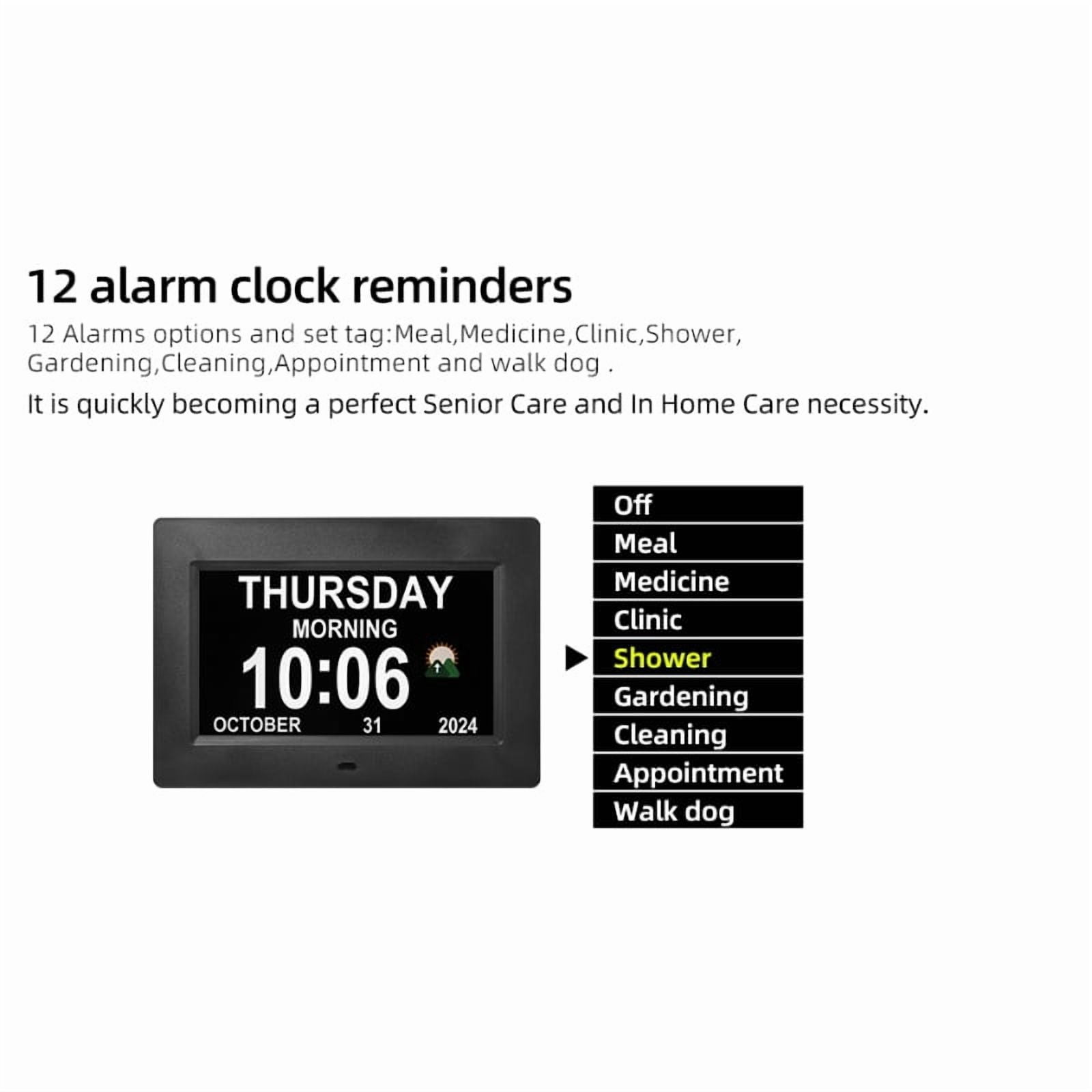 Memwake Digital Clock with Date,Multiple Display Modes,Auto Brightness, Multiple Alarms,Suitable  for 2026 World Cup，for the Elderly and Alzheimer's Patients.