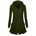thumbnail image 2 of Women's Casual Solid Color Loose Hooded Cardigan Jacket with Pockets Long Sleeve Top Lightweight Jackets for Women Zip Up Hoodies Jackets Sweatshirts, 2 of 5