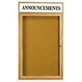 thumbnail image 3 of Aarco Products WBC4836RH 36 in. W x 48 in. H Enclosed Bulletin Board with Header - Walnut, 3 of 6