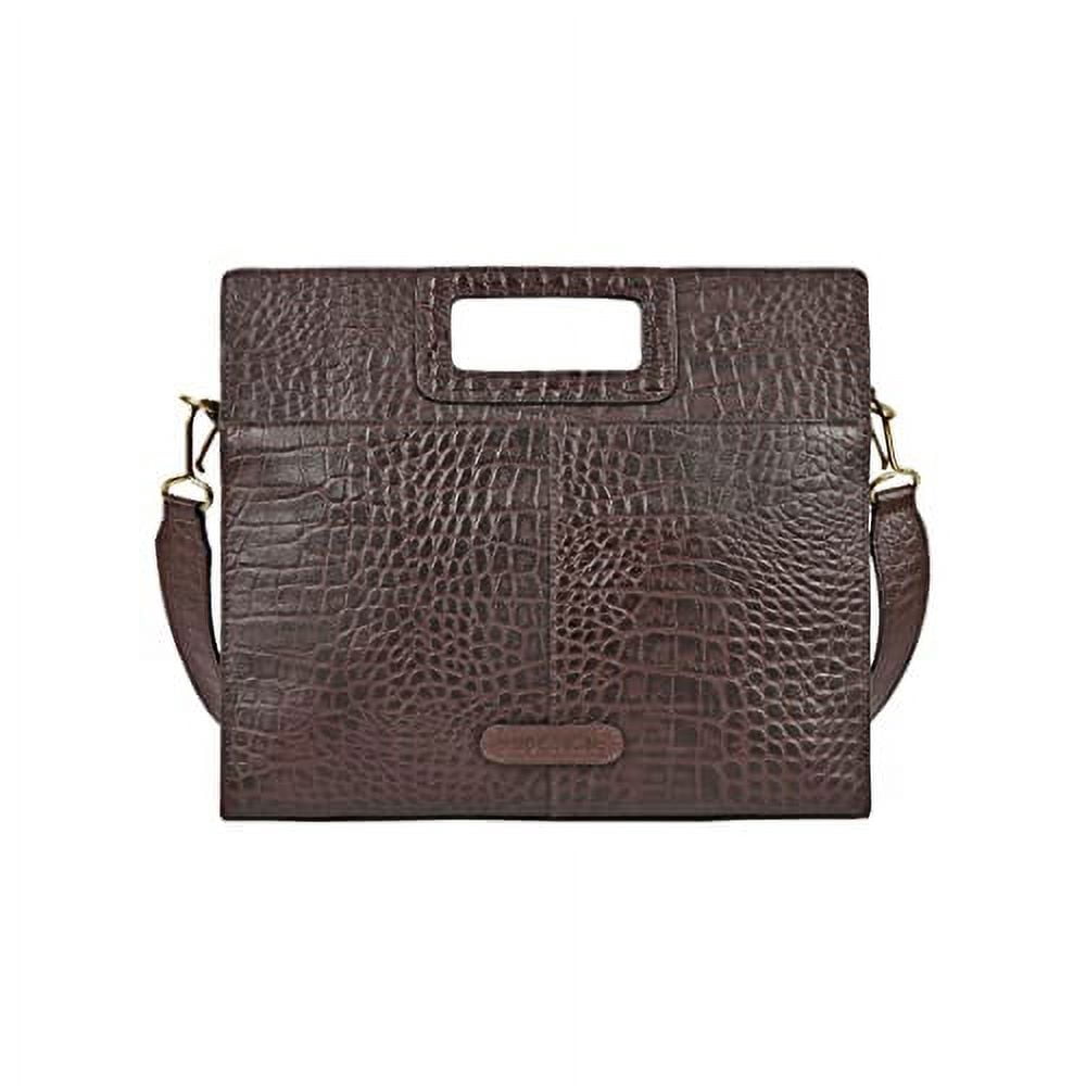 Hidesign Leather Fashion Women's Briefcase Bag & Shoulder Bag with a Detachable & Adjustable Shoulder Strap - size ( 12"L x 11"H x 2"W )