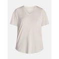 thumbnail image 5 of Time and Tru Women's V-Neck Tunic Tee with Short Sleeves, Sizes XS-XXXL, 5 of 5