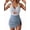 Stripe grey Blue, variant on Women’s One Piece Swimdress Swimsuit Mesh Sarong Wrap Skirt Tummy Control V Neck Cutout Bathing Suit Drawstring Swimwear