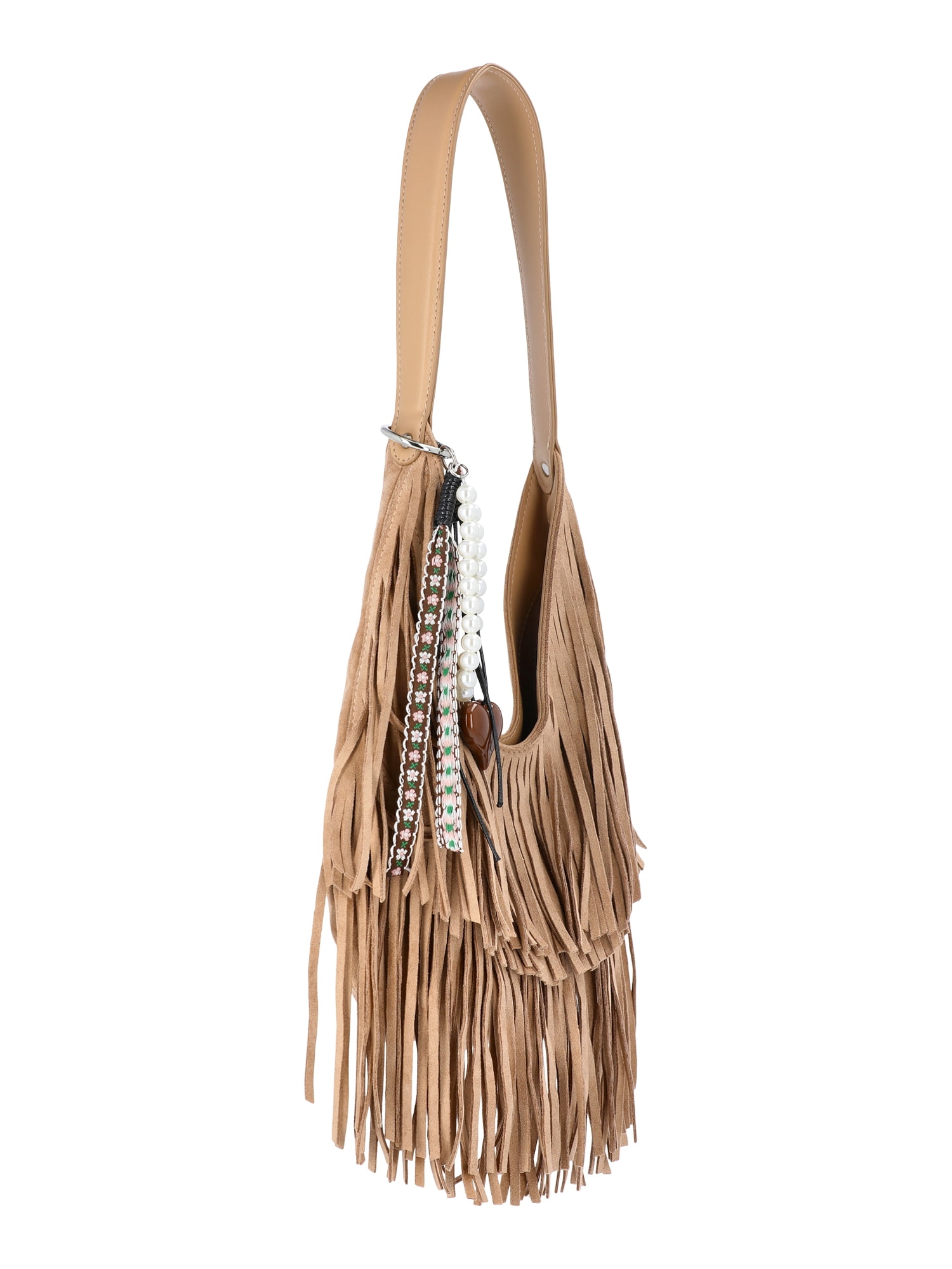 Madden NYC Women's Fringe Hobo Bag, Khaki