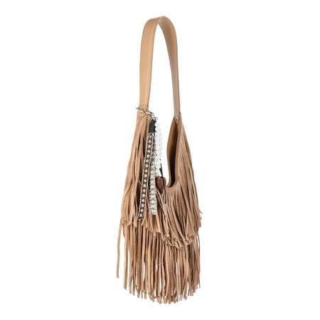 Madden NYC Women's Fringe Hobo Bag, Khaki