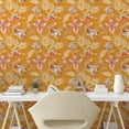 thumbnail image 2 of Ambesonne Oriental Floral Peel & Stick Wallpaper for Home, Contemporary Flower, 13"x72", Marigold Dark Pink, 2 of 5
