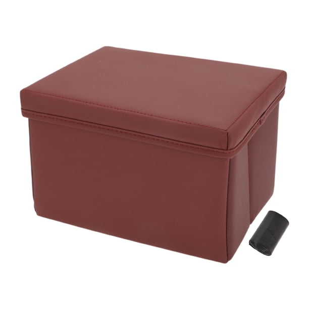 Bote de basura para automóvil Unique Bargains 1 Pc Bolsa de basura Bote de basura para el asiento del medio Cuero sintético rojo 1 Pcs (L)