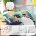 thumbnail image 4 of Summer Oceans Queen Size Comforter Set, Tropical Beaches Tree Dusk Coastal Landscape Bedding for All Seasons, 4 Pcs Bed Set, 1Quiltcover (90"x92") ,1Sheet(94"x116"), 2Pillowcases (30"x20"), 4 of 12