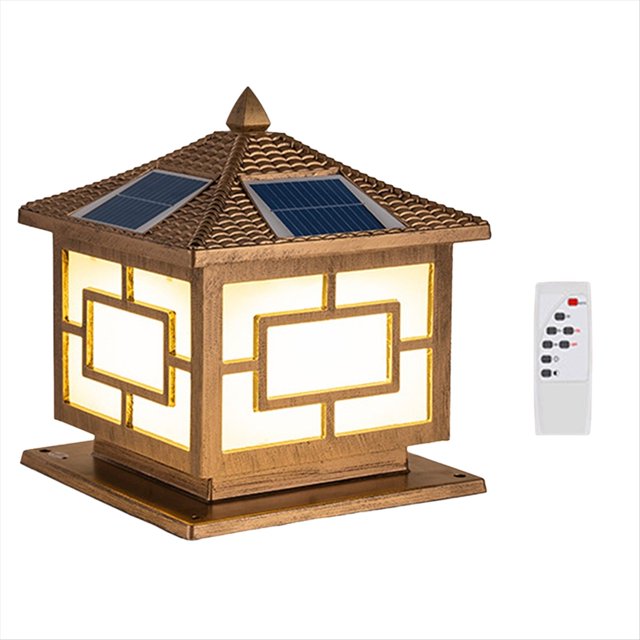 Al Aire Libre LED Solar Luces Impermeable Solar Columna Luz con Control Remoto LED Luz para Jardín Patio