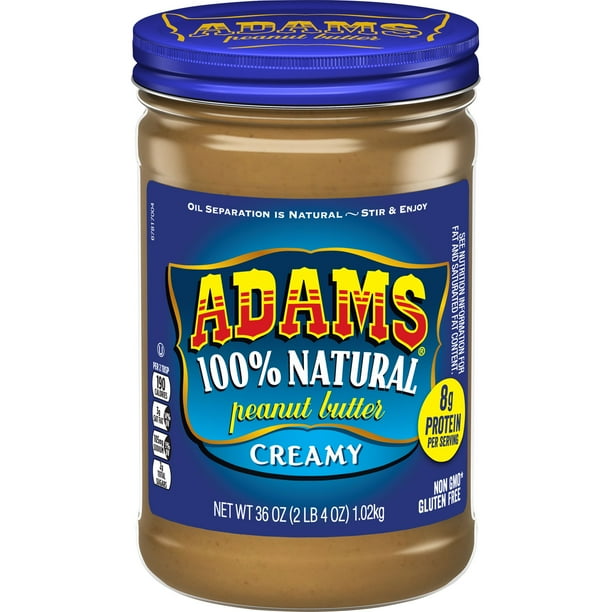 Adams Natural Creamy Peanut Butter, 36Ounce