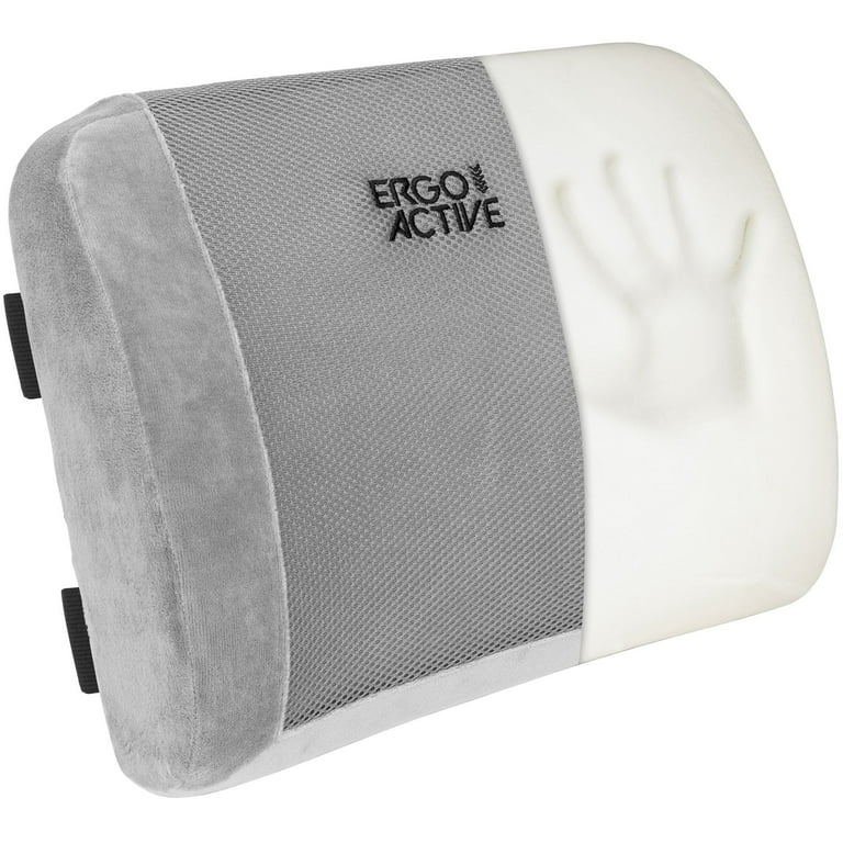 ErgoActive by Mount-It! Lumbar Support Back Pillow, Ergonomic Support,  Memory Foam, Washable Cover 