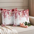 thumbnail image 6 of Outdoor Pillow Covers 18x18 Set of 2, Red Eucalyptus Leaves Waterproof Patio Throw Pillow Covers for Couch Sofa Chair, Summer Botanical Weeping Decorative Pillowcases for Throw Pillows, 6 of 9
