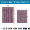 thumbnail image 2 of 2 Piece Bathroom Set Mauve/Rose Bathroom Rugs Ultra Thick and Soft Texture Chenille Plush Striped Floor Mats Hand Tufted Bath Rug with Non-Slip Backing(20" x 32"/17" x 24"), 2 of 6