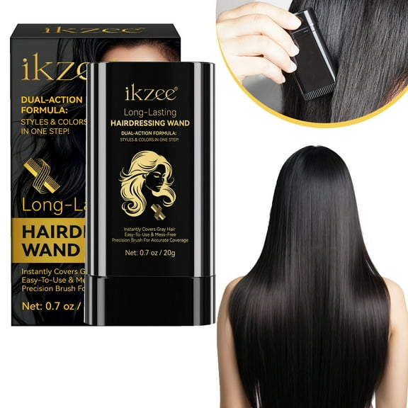 ikzee Safe and Convenient Comb Hair Dye, Portable Hair Dye Comb, Waterproof and Sweat-Proof, 2-in-1 Instant Dye for Women & Men 20g (Black)