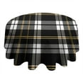thumbnail image 4 of Round Tablecloths Buffalo Plaid Black and White Checkered Table Cloths 60x60inch Table Cover Washable Foldable and Durable Table Cloths Polyester Tablecloth for Dining Kitchen Parties Weddings, 4 of 6