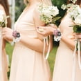 thumbnail image 5 of Uxcell 6Pcs Wrist Corsage Artificial Flower Bracelets Rose Decorative Light Grey, 5 of 5